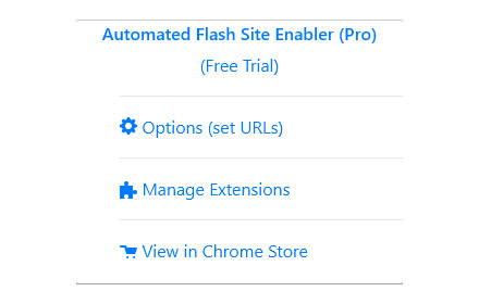 Automated Flash Site Enabler (Pro) chrome extension