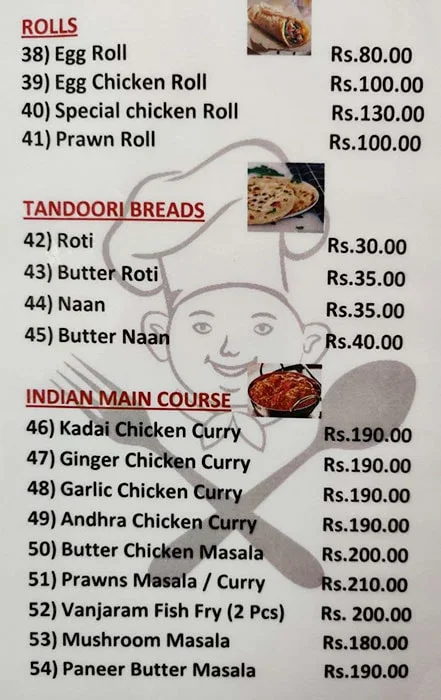 Sraddha Food Court menu 