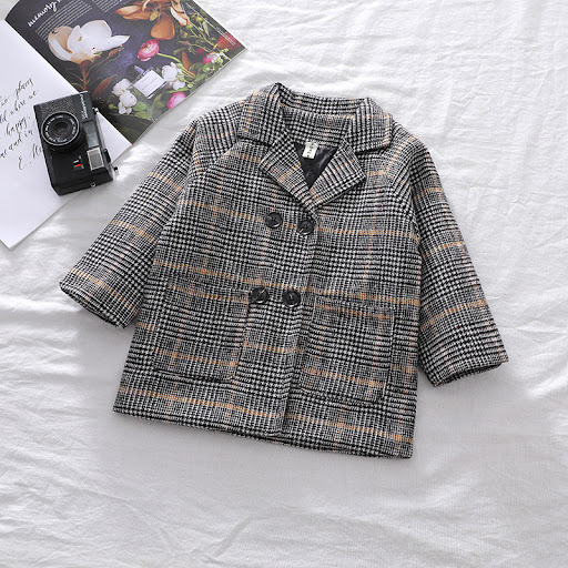 Title 15, Autumn Winter Boys Solid Plaid Coat provides w...