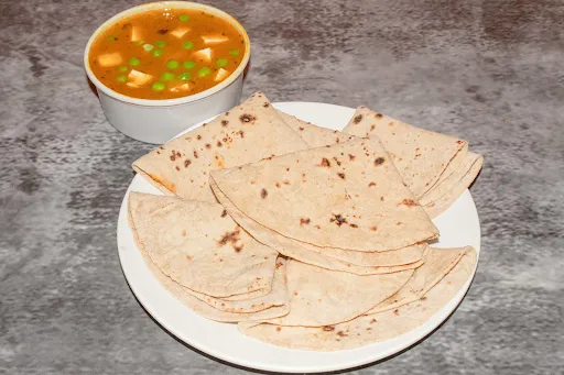 Matar Paneer With 5 Butter Roti