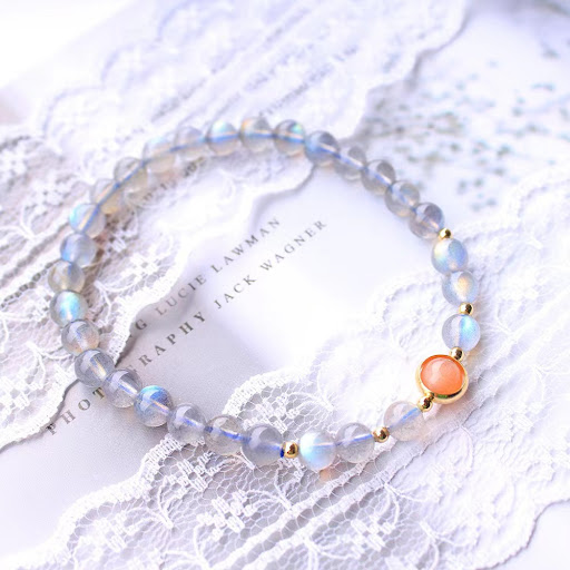 Title 3, Natural Gray Moonstone Bracelet with Dayangshi ...