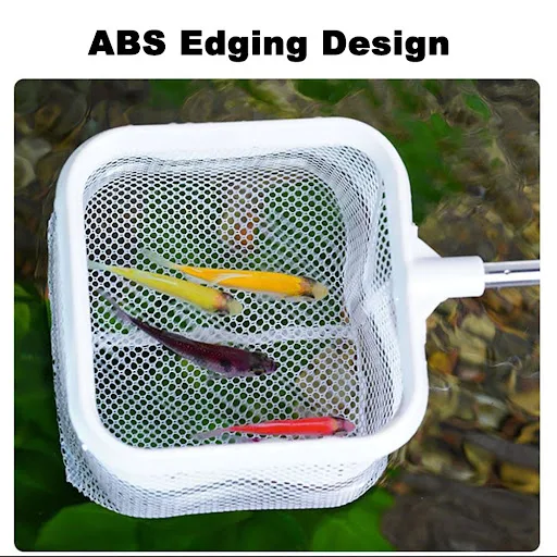 Aquarium Square Fishing Net With Suction Cup Extendable Long Handle Fishing Gear For Catching Fish Shrimp Tank Clean Acc