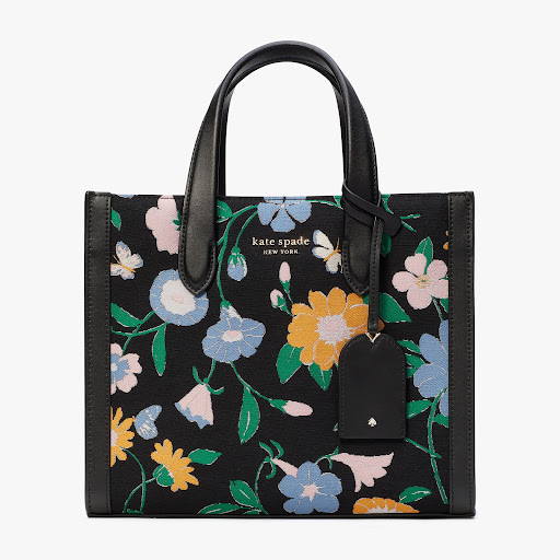 Túi tote Kate Spade New York Manhattan Floral Jaquard cỡ nhỏ (BLACK MULTI)