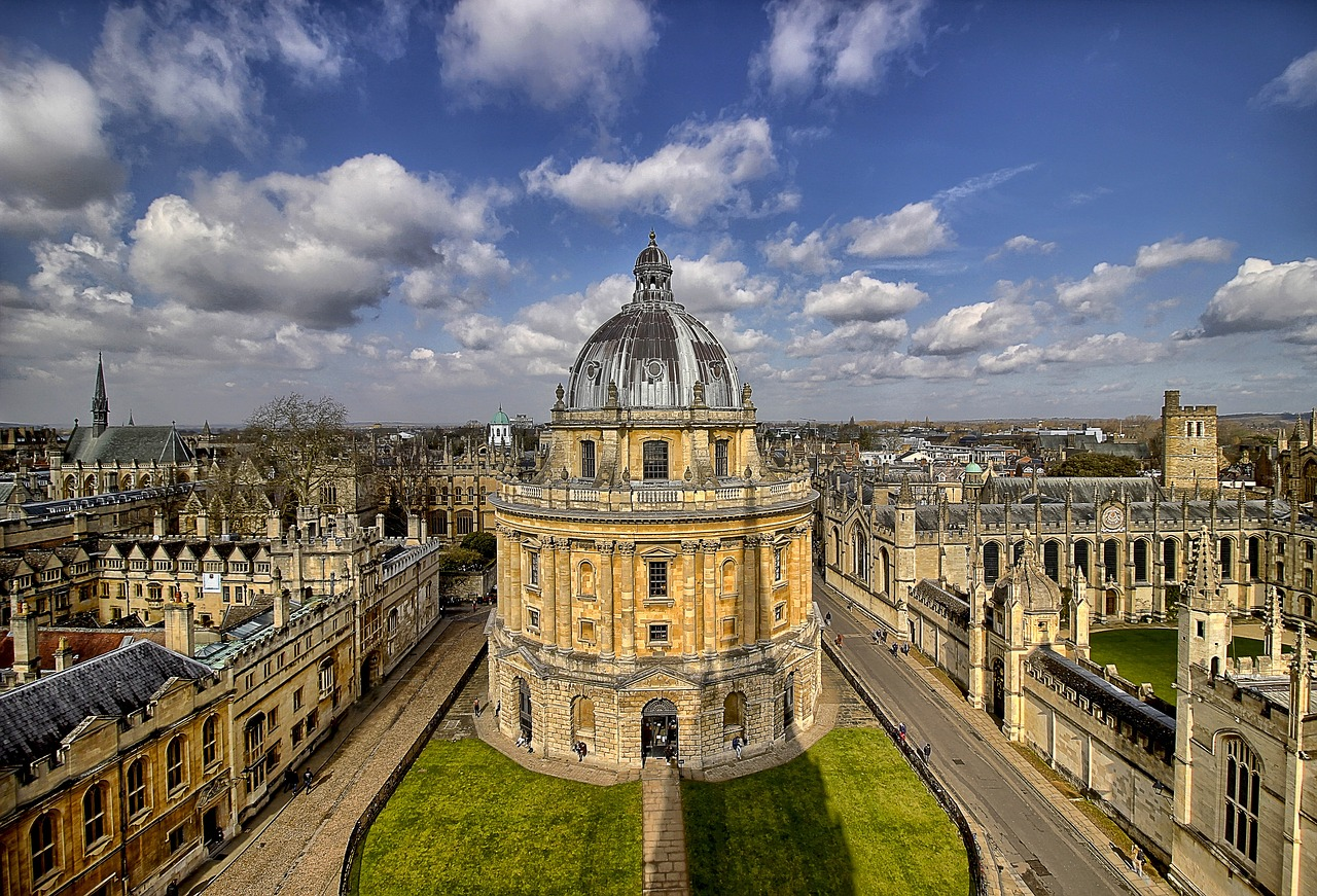 A captivating view of the Radcliffe Camera in Oxford, a renowned library and iconic symbol of knowledge and academia.