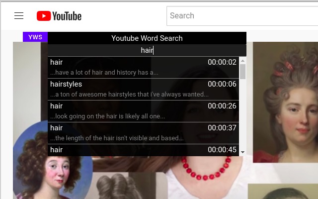 YouTube Word Searcher chrome extension