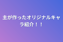 主が作ったオリジナルキャラ紹介！！