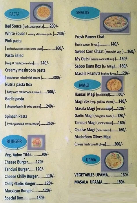 Sandwich Box menu 