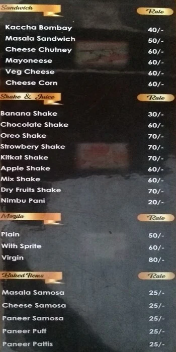 Indori Chai Adda menu 