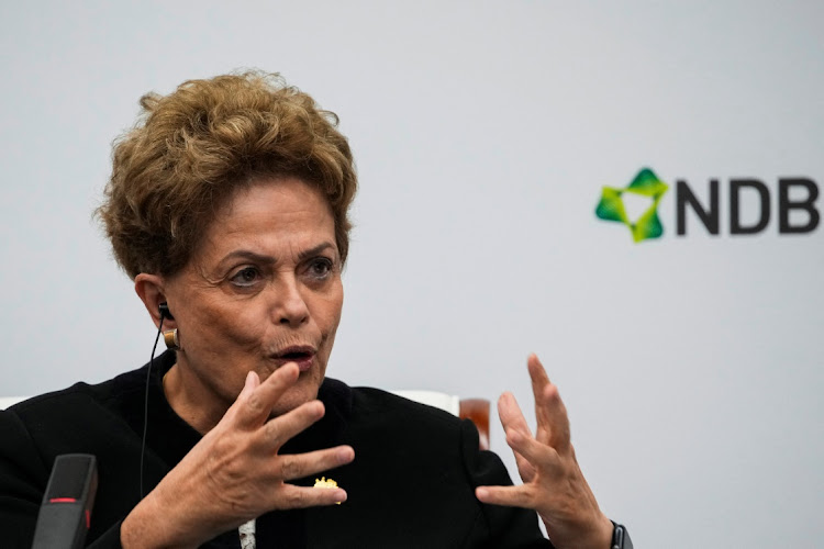 New Development Bank president Dilma Rousseff attends a press conference at the NDB headquarters in Shanghai, China, on May 30 2023.