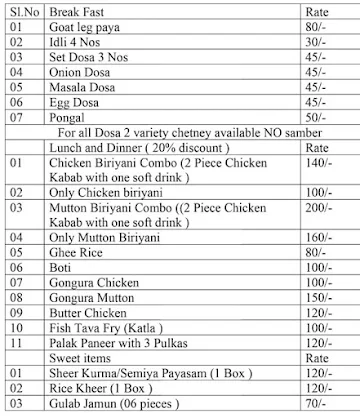 Food Khazana Homely Naati Style menu 