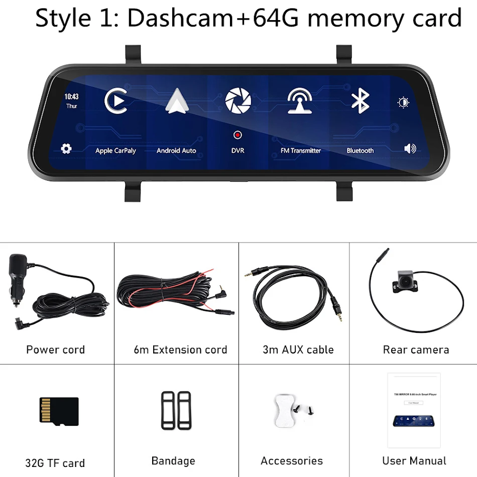 Enregistreur de conduite HD filaire 966 pouces. Capturez des vidéos claires pour plus de sécurité. Installation facile et utilisation quotidienne pour vos trajets.