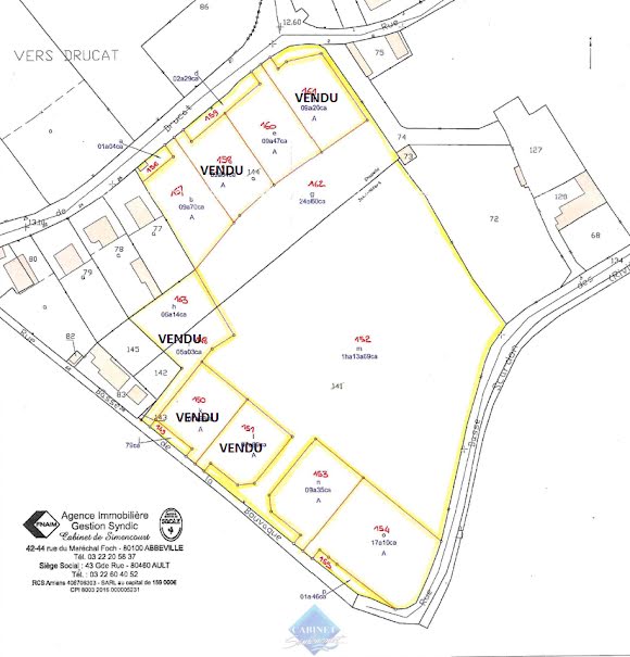 Vente terrain  769 m² à Abbeville (80100), 85 200 €