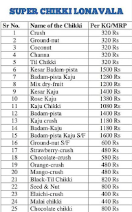 Laxmi Chikki menu 2