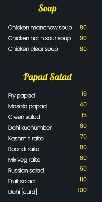 Latika Mumbai Tadka menu 