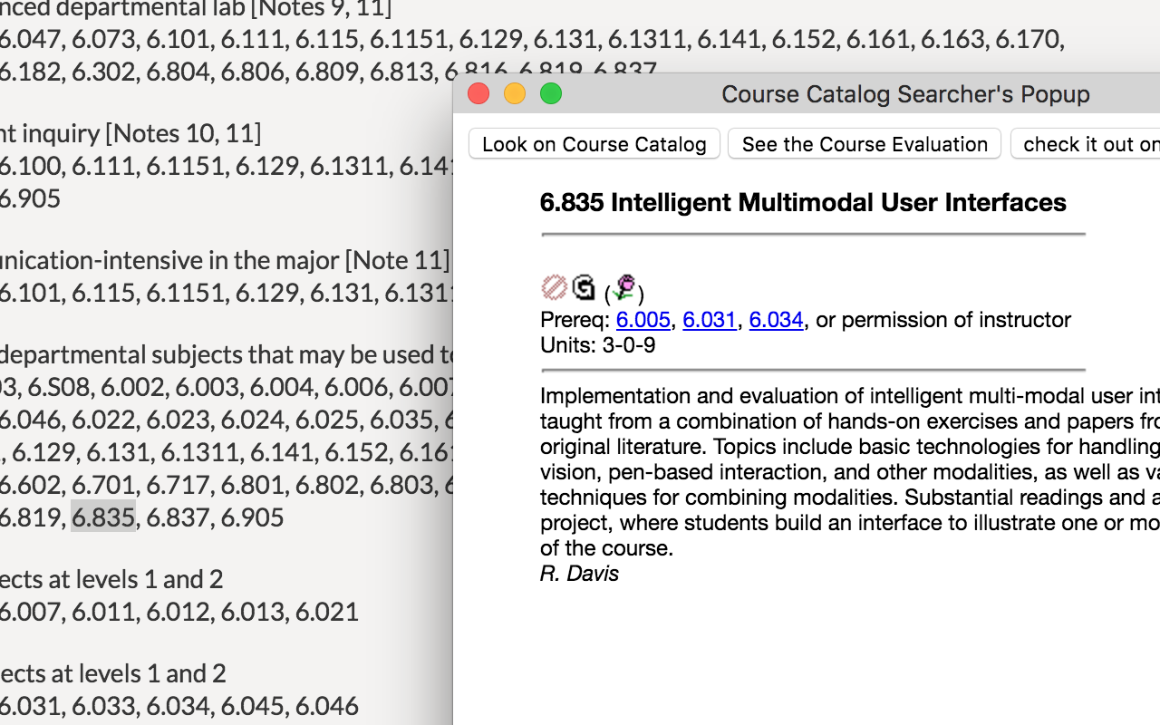 MIT Course Catalog Searcher Preview image 1