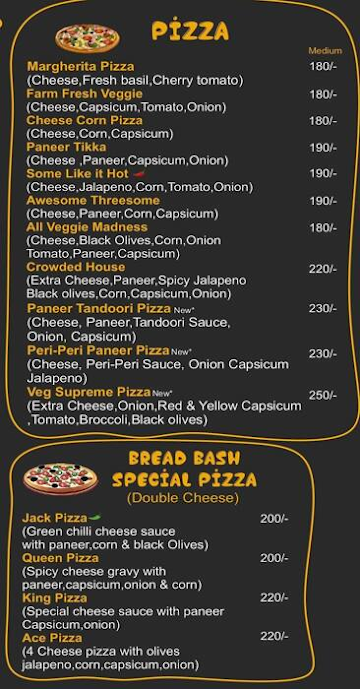 Bread Bash menu 