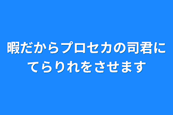 暇だからプロセカの司君にてらりれをさせます