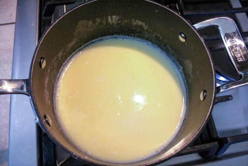 Heating Milk, Water, And Butter.