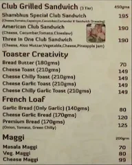 Shambhu's Coffee Bar menu 1