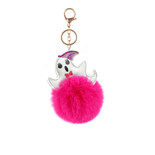 Title 12, Halloween Ghost Funny Fur Ball Keychain Pendant...