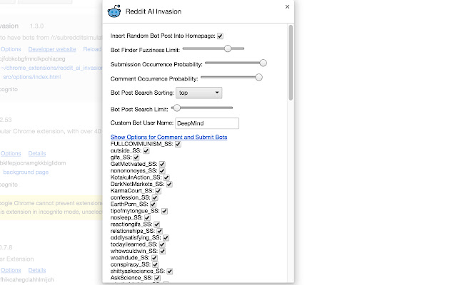 Reddit AI Invasion chrome extension