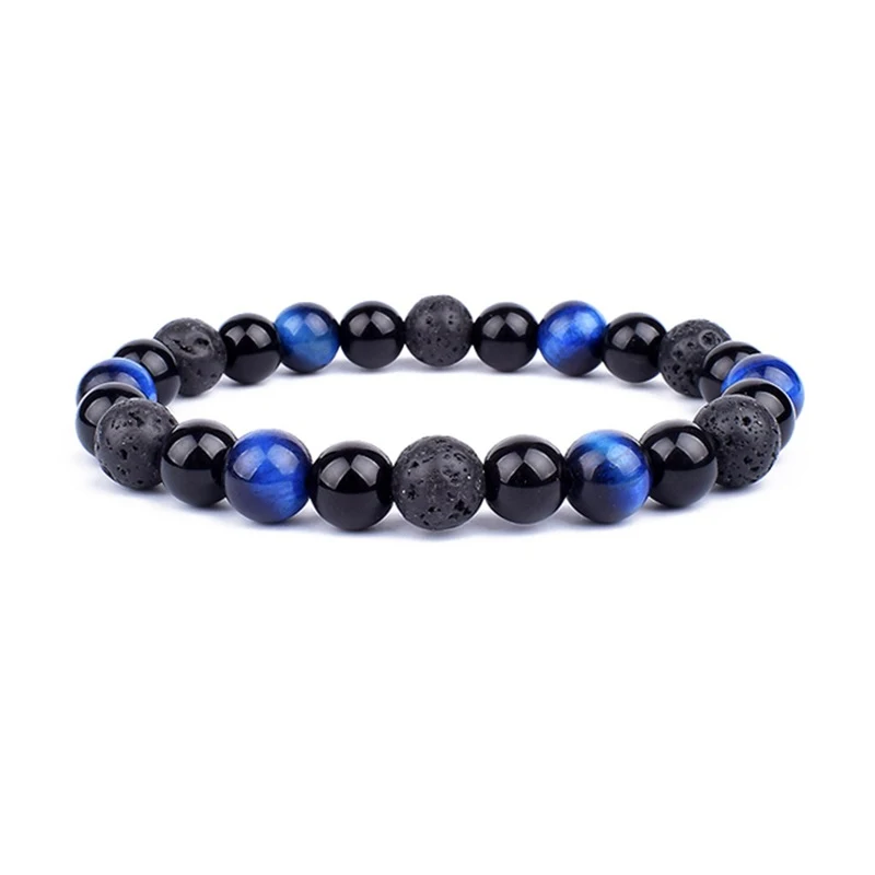 Bijoux perles oeil de tigre et roche volcanique pour hommes et femmes. Style naturel et protection. Bracelets et colliers uniques.