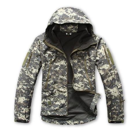 Title 1, TAD Shark Skin Soft Shell camouflage hooded fle...