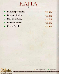 Zafrani Restaurant menu 2