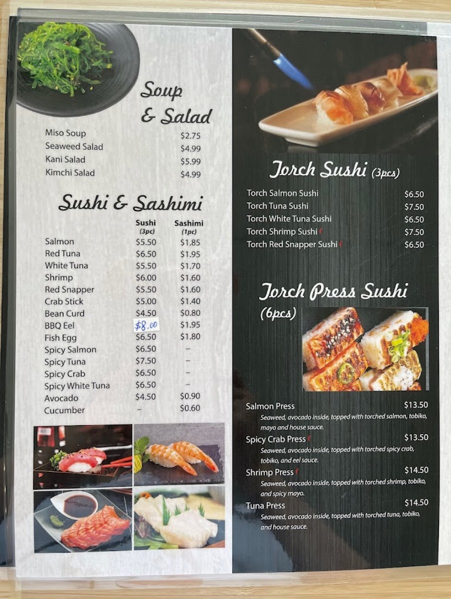 SUSHI & BOBA gluten-free menu