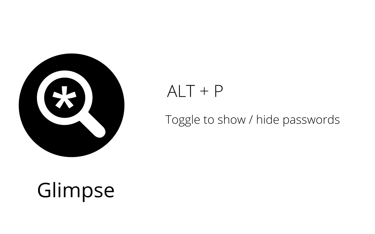 Glimpse: Toggle Password with Shortcut Keys Preview image 1