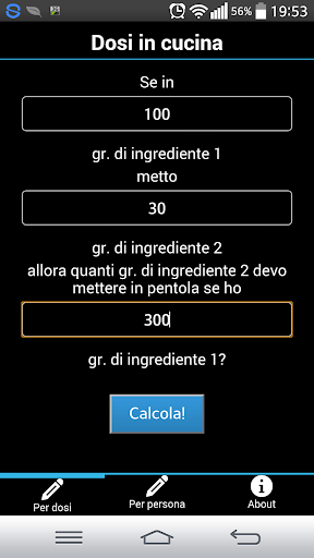 Dosi in cucina