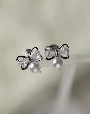 Boucles d'oreilles clous nœud papil - 3
