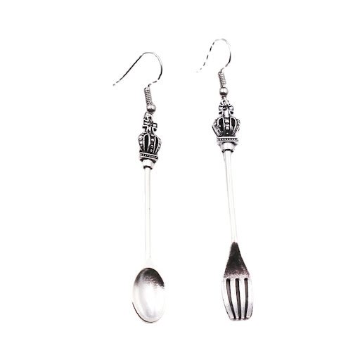Title 4, Asymmetric Design Spoon Fork Earrings. Express ...