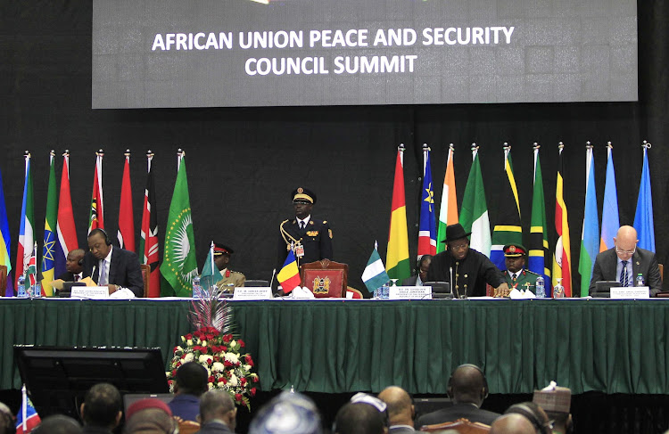 President Uhuru Kenyatta during the previous AU Peace and Security Council Summit.