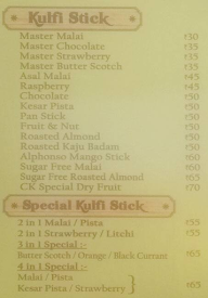 Chennai Kulfi menu 2