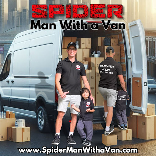 Spider man with a van Logo