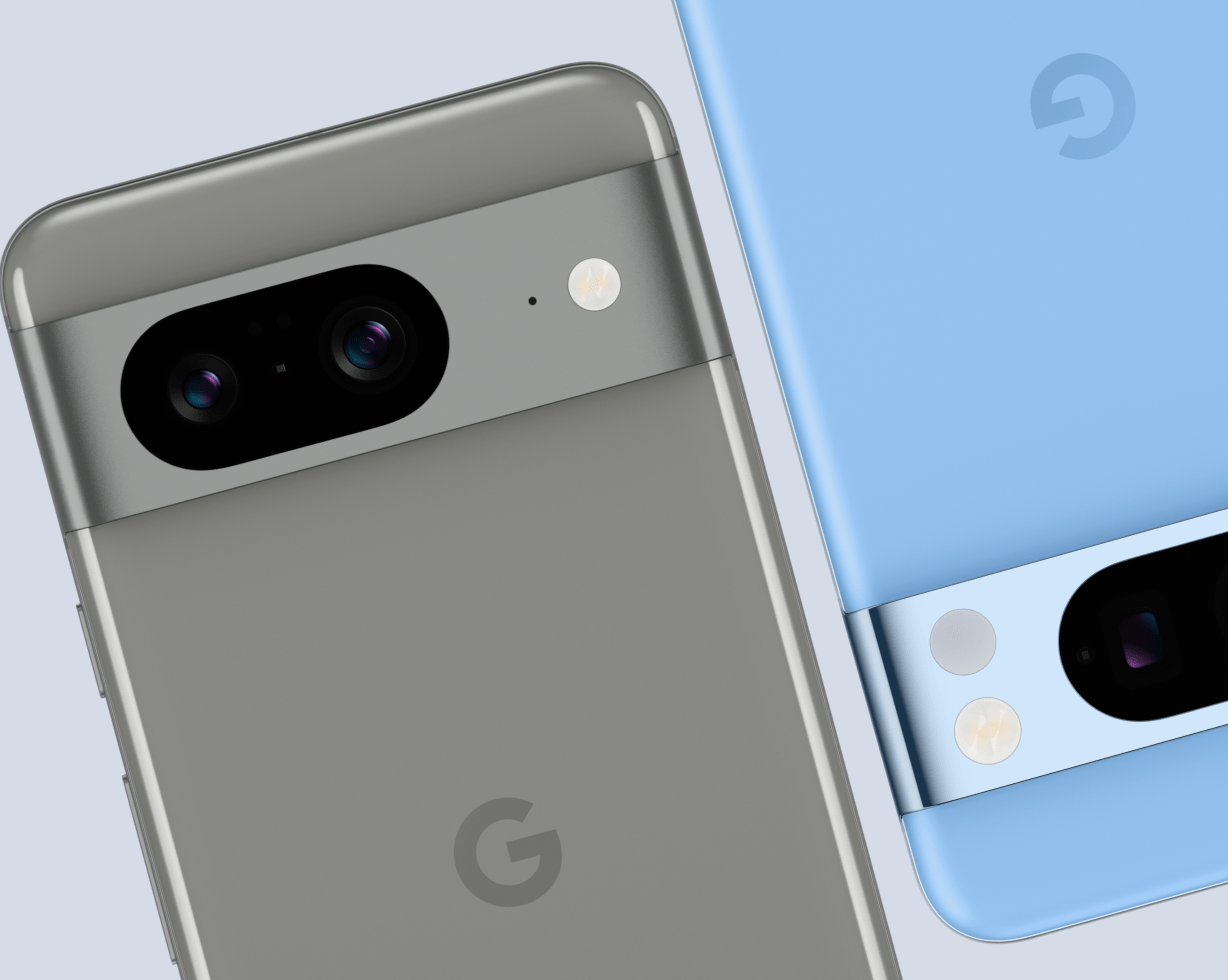 Google Pixel 8 and Pixel 8 Pro phones.