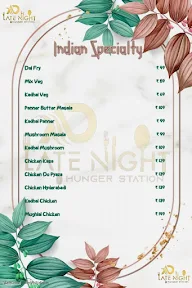 Ad Late Night Hunger Station menu 3