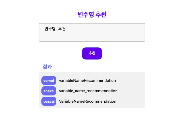 Variable name recommender chrome extension