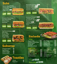 Subway menu 1