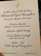 The menu for President Cyril Ramaphosa's breakfast with US Vice-President Kamala Harris.