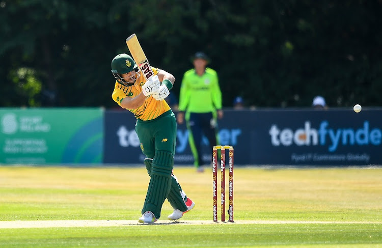 Reeza Hendricks of South Africa during the 3rd T20 International match between Ireland and South Africa at Stormont on July 24, 2021 in Belfast, Ireland.