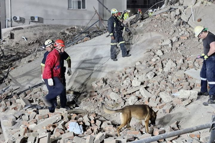 About 200 emergency services personnel are working to retrieve workers trapped under rubble at the construction site in George.