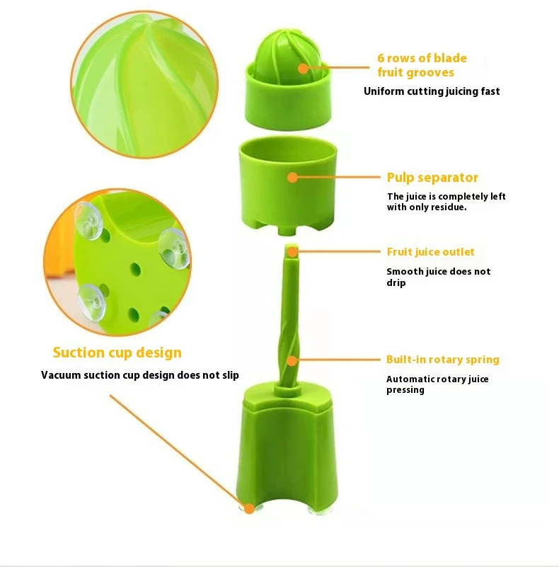Draagbare, kleine, multifunctionele handmatige sapcentrifuge voor dikke sappen thuis of onderweg, eenvoudig te bedienen en schoon te maken.