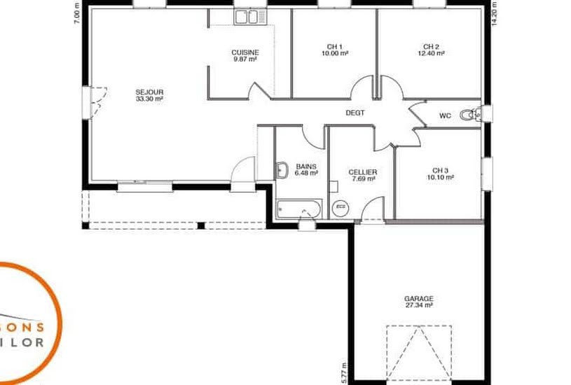  Vente Terrain + Maison - Terrain : 586m² - Maison : 108m² à Serre-lès-Sapins (25770) 