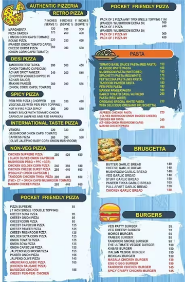 Oregano Global Kitchen menu 