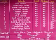 Falooda King menu 1