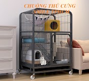 [Mới Về] Chuồng Mèo Nan Ống Cao Cấp 1M05 - Chuồng Lớn - Màu Trắng, Đen