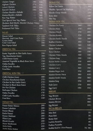 Angrezi Dhaba menu 