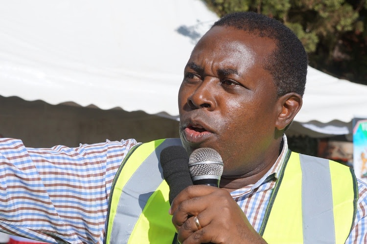 Lari MP Jonah Mburu speaks in Kagwe town in his constituency on December 9 last year